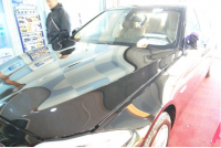 国内第一台宝石青新款宝马523豪华车漆镀膜作业,欧卡改装网,汽车改装