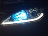 逸动大灯升级Q5透镜+水晶双色LED泪眼,欧卡改装网,汽车改装