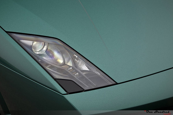 欧卡改装网,改装案例,兰博基尼盖拉多整车贴膜小珠光猎户绿