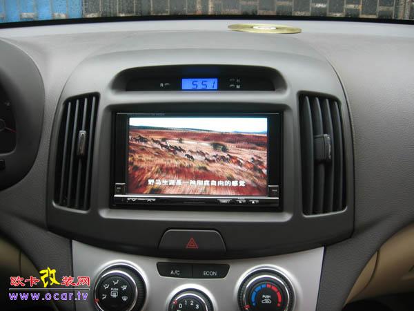 现代伊兰特DVD导航升级,欧卡改装网,汽车改装