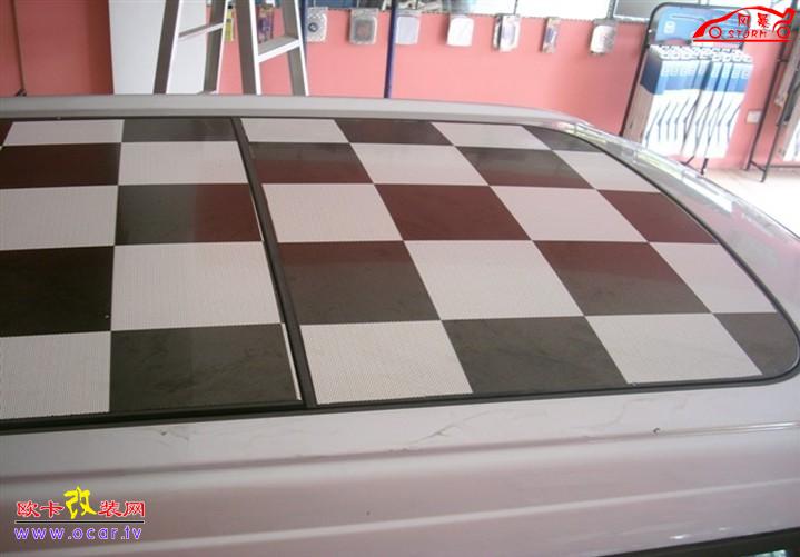 欧卡改装网,改装案例,爱车天窗贴花