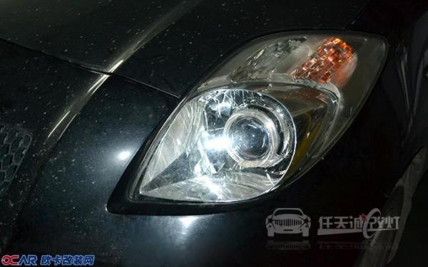 武汉丰田雅力士车灯改装原厂Q5透镜 全新飞利浦D1S灯泡 仿宝马天使眼