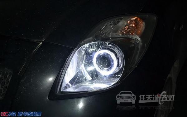 武汉丰田雅力士车灯改装原厂Q5透镜 全新飞利浦D1S灯泡 仿宝马天使眼