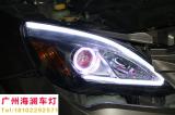 【广州海澜车灯】-北京汽车E系列升级精刚Q5+导光条+白色天使眼,欧卡改装网,汽车改装