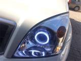 西宁丰田霸道升级改装海拉5透镜+蓝色恶魔+白色天使眼案例,欧卡改装网,汽车改装
