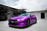 日产尼桑GTR全车贴膜改色电镀紫案例-WOO广州总店出品,欧卡改装网,汽车改装