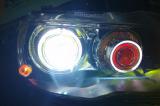 【广州海澜车灯】-10款三菱翼神升级精刚海拉5透镜+恶魔眼,欧卡改装网,汽车改装