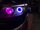 【广州炫澜车灯】比亚迪S6升级精刚海拉5双光透镜+紫色恶魔眼,欧卡改装网,汽车改装