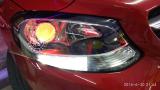 奔驰B200升级精刚海拉5双光透镜+红色恶魔眼,欧卡改装网,汽车改装