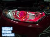 福特翼博大灯氙气灯改灯GTR透镜红色恶魔眼,欧卡改装网,汽车改装