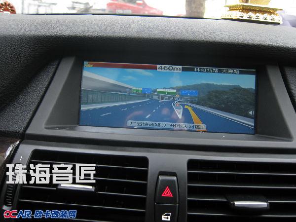 欧卡改装网,改装案例,宝马X6原车屏升级高清倒车可视+DVD+数字电视