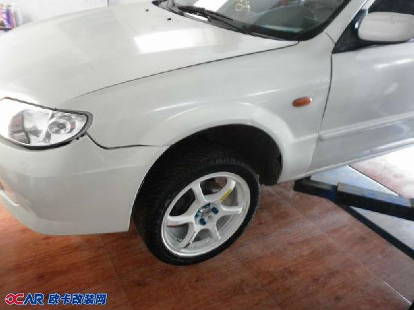 欧卡改装网,改装案例,马自达323 改横滨轻量化16寸轮毂